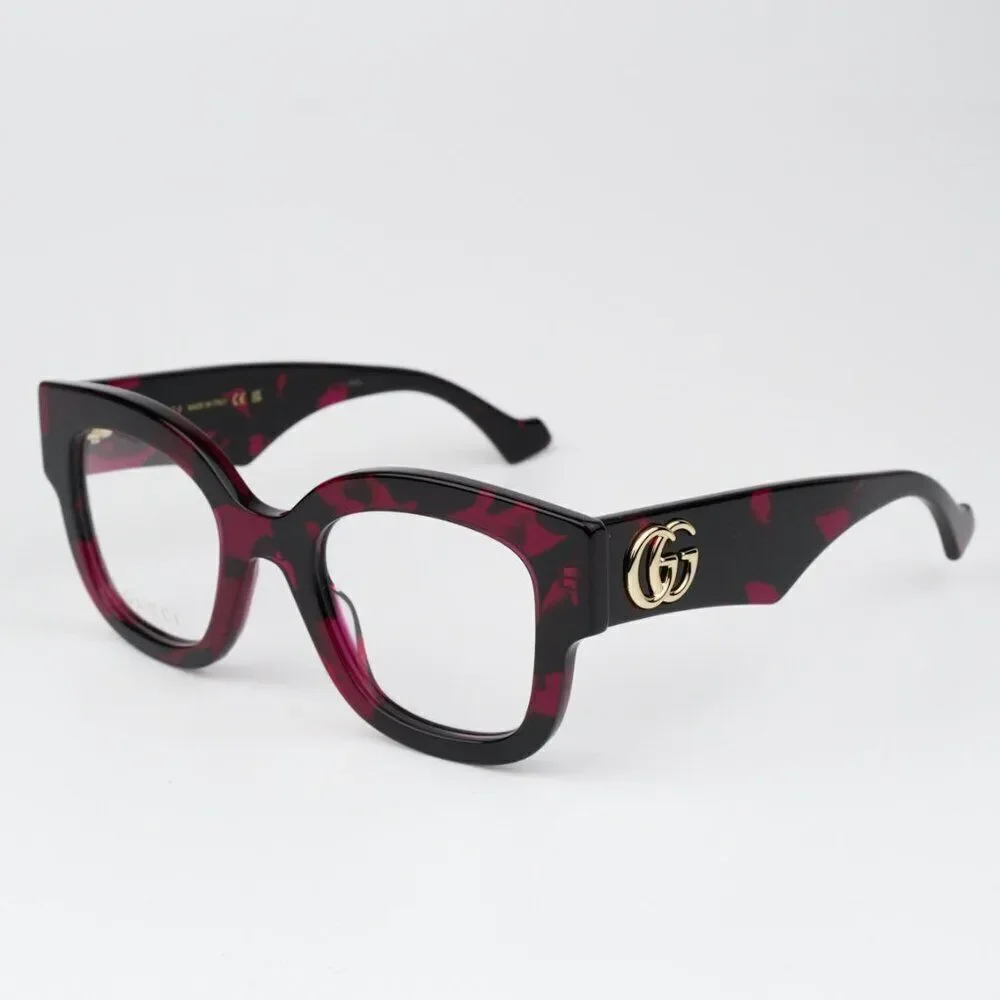 NEW Gucci GG1423O 003 Fuchsia Havana Women Square Eyeglasses GG 1423O
